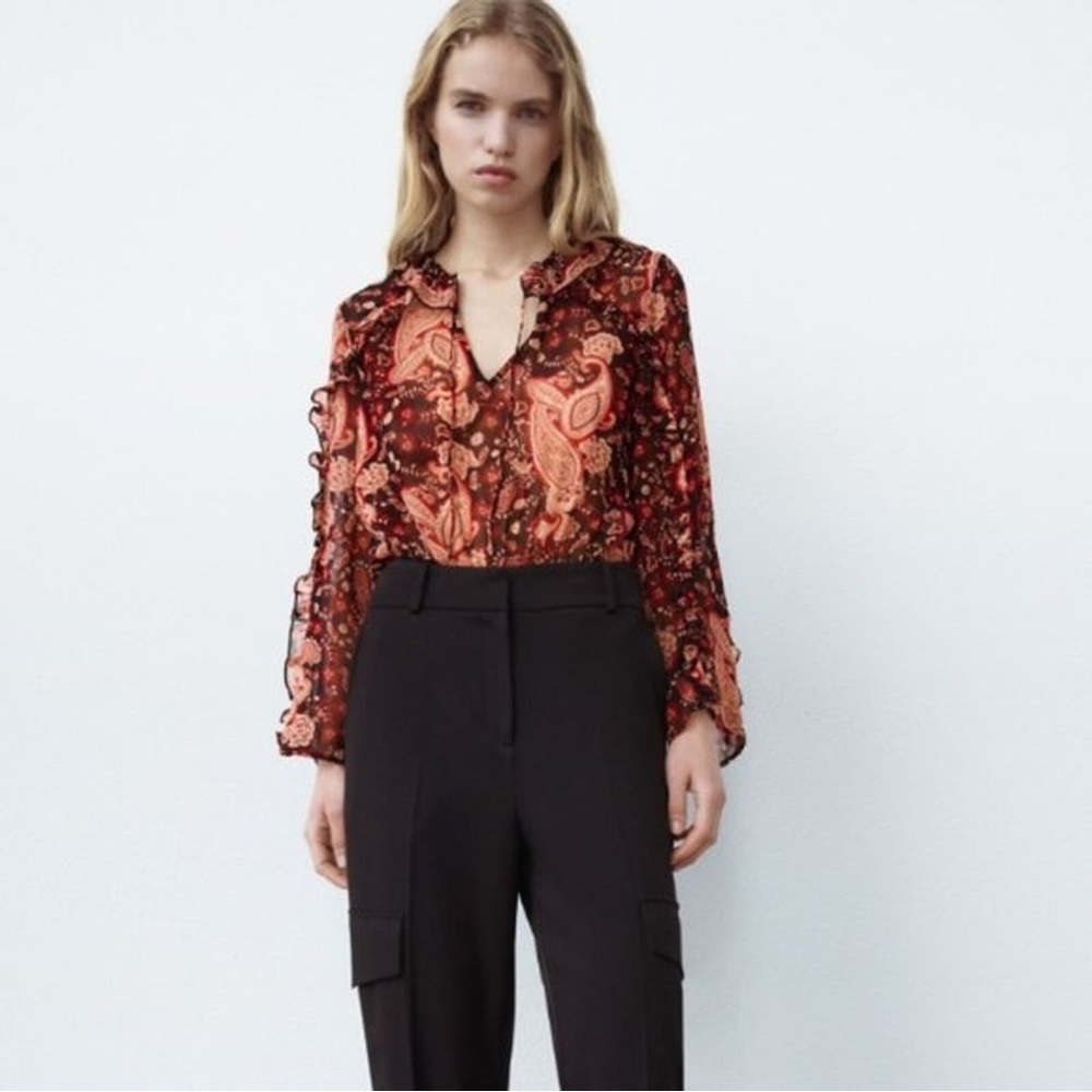 NWOT Zara Paisley Bodysuit Sz L